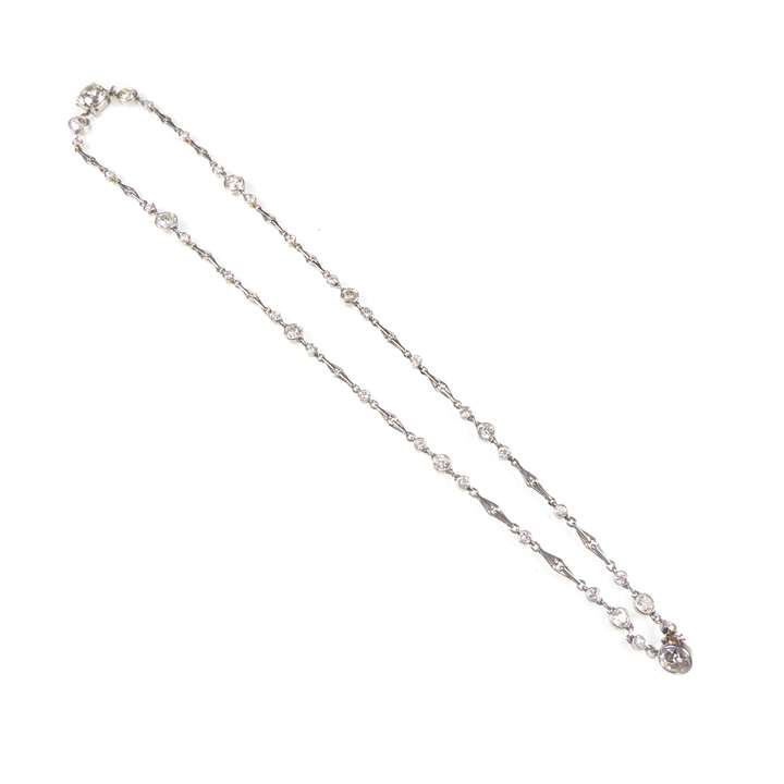 Diamond and platinum chain necklace